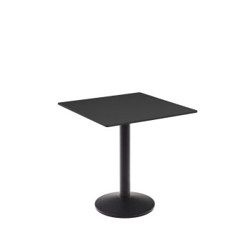 Esilda outdoor table, black, with metal leg, 70 x 70 x 70 cm
