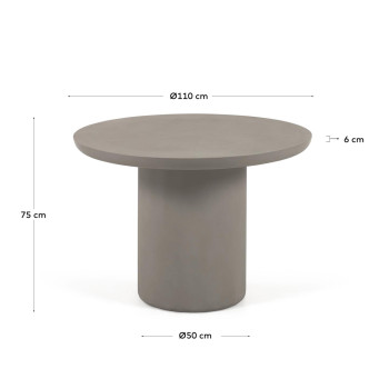 Taimi round outdoor concrete table