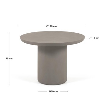Taimi round outdoor concrete table