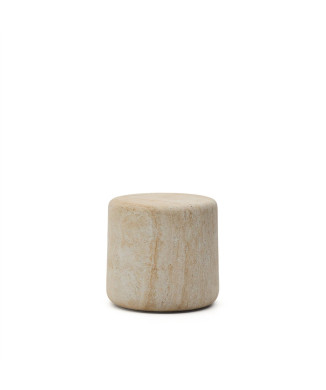 Drasi concrete side table with travertine effect finish, Ø 46 cm