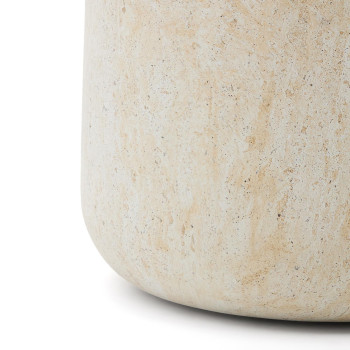 Drasi concrete side table with travertine effect finish, Ø 60 cm