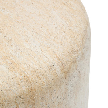 Drasi concrete side table with travertine effect finish, Ø 60 cm