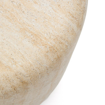 Drasi concrete side table with travertine effect finish, Ø 60 cm