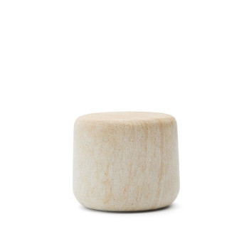 Drasi concrete side table with travertine effect finish, Ø 60 cm