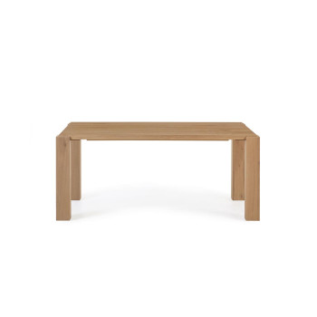 Deyanira table with oak veneer and solid oak legs, 160 x 90 cm