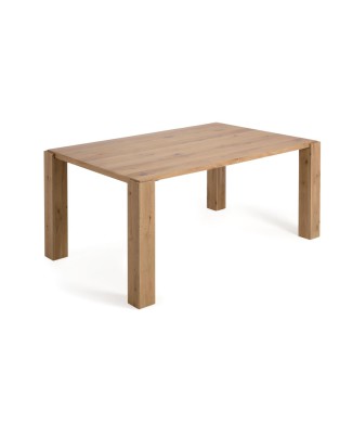 Deyanira table with oak veneer and solid oak legs, 160 x 90 cm