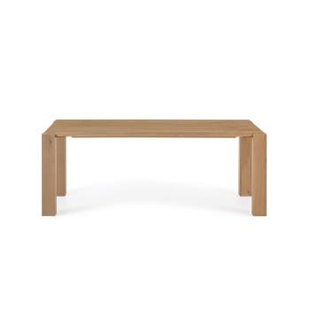 Deyanira table with oak veneer and solid oak legs, 200 x 100 cm