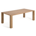 Deyanira table with oak veneer and solid oak legs, 220 x 110 cm
