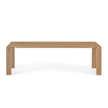Deyanira table with oak veneer and solid oak legs, 220 x 110 cm