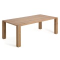Deyanira table with oak veneer and solid oak legs, 220 x 110 cm