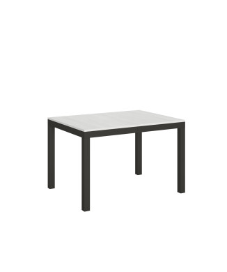 Everyday Evolution table with anthracite legs and frame D.90 - Extendable table 90x120/380 cm Everyday Evolution White Ash with anthracite legs and frame