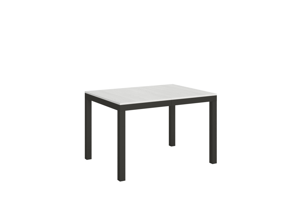 Everyday Evolution table with anthracite legs and frame D.90 - Extendable table 90x120/380 cm Everyday Evolution White Ash with anthracite legs and frame