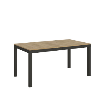 Everyday Evolution table with anthracite legs and frame D.90 - Extendable table 90x160/264 cm Everyday Evolution White Ash with anthracite legs and frame