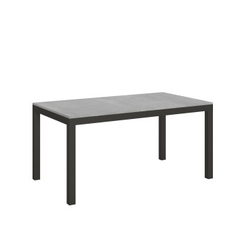 Everyday Evolution table with anthracite legs and frame D.90 - Extendable table 90x160/420 cm Everyday Evolution White Ash with anthracite legs and frame