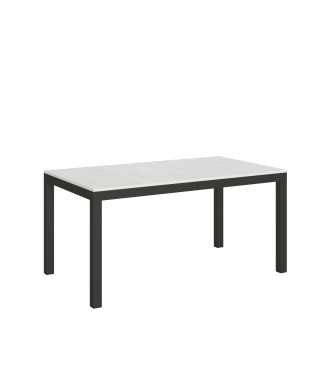 Everyday Evolution table with anthracite legs and frame D.90 - Extendable table 90x160/420 cm Everyday Evolution White Ash with anthracite legs and frame
