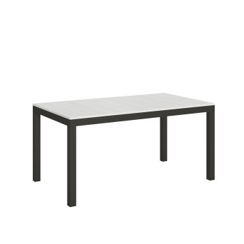 Everyday Evolution table with anthracite legs and frame D.90 - Extendable table 90x160/420 cm Everyday Evolution White Ash with anthracite legs and frame