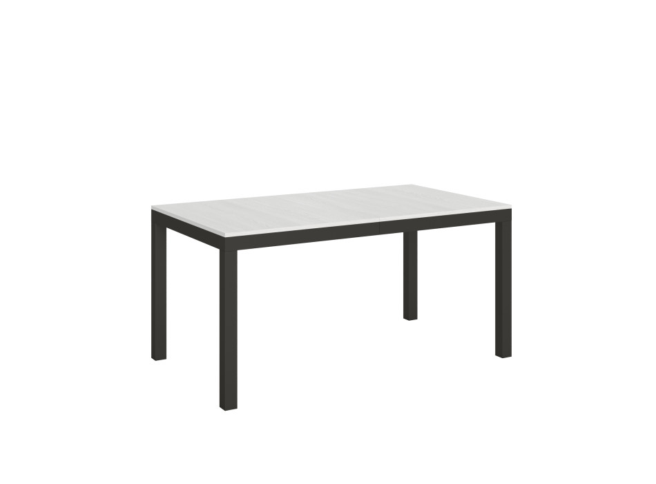 Everyday Evolution table with anthracite legs and frame D.90 - Extendable table 90x160/420 cm Everyday Evolution White Ash with anthracite legs and frame