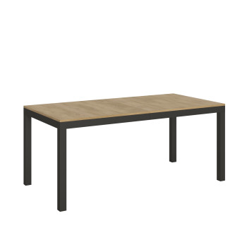 Everyday Evolution table with anthracite legs and frame D.90 - Extendable table 90x180/440 cm Everyday Evolution White Ash with anthracite legs and frame