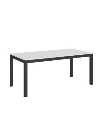 Everyday Evolution table with anthracite legs and frame D.90 - Extendable table 90x180/440 cm Everyday Evolution White Ash with anthracite legs and frame