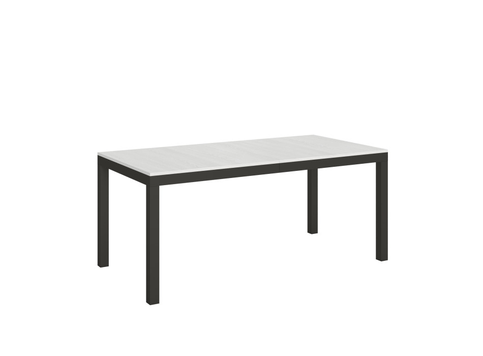 Everyday Evolution table with anthracite legs and frame D.90 - Extendable table 90x180/440 cm Everyday Evolution White Ash with anthracite legs and frame