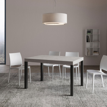 Everyday table with anthracite legs D.80 - Extendable table 80x120/204 cm Everyday White Ash with anthracite legs
