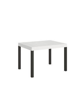 Everyday table with anthracite legs D.80 - Extendable table 80x120/204 cm Everyday White Ash with anthracite legs