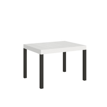Everyday table with anthracite legs D.80 - Extendable table 80x120/204 cm Everyday White Ash with anthracite legs