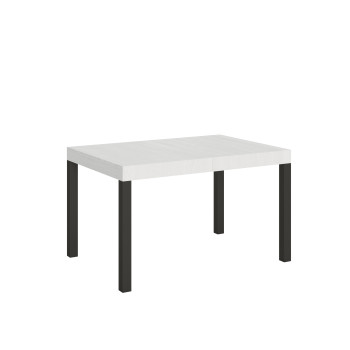 Everyday table with anthracite legs D.80 - Extendable table 80x140/224 cm Everyday White Ash with anthracite legs