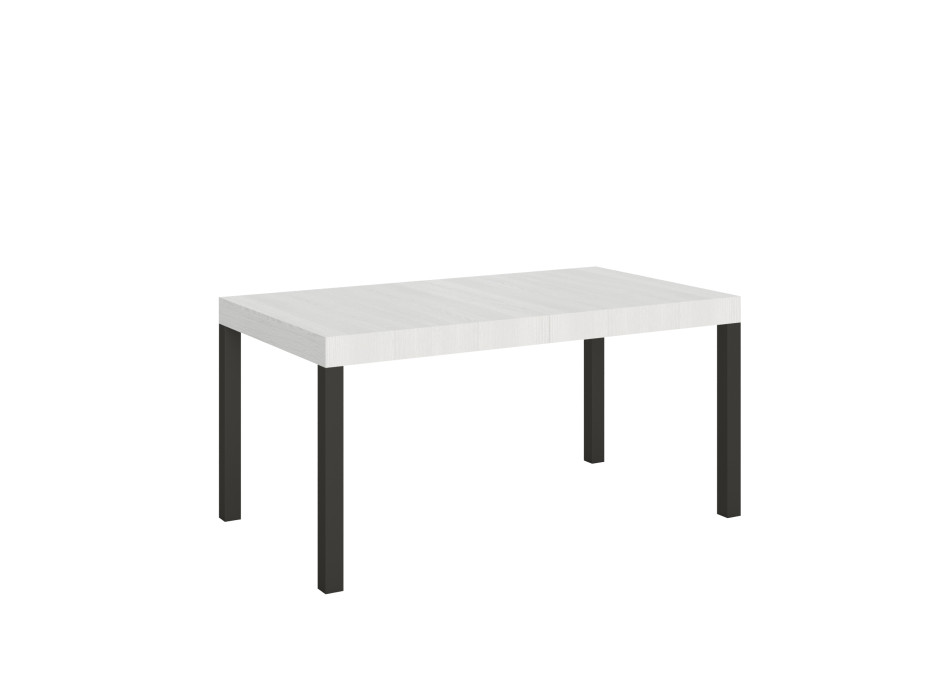 Everyday table with anthracite legs D.80 - Extendable table 80x160/244 cm Everyday White Ash with anthracite legs