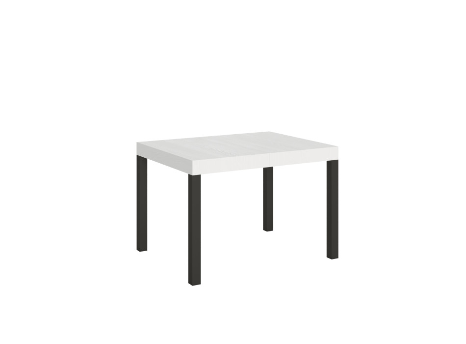 Everyday table with anthracite legs D.90 - Extendable table 70x110/194 cm Everyday White Ash with anthracite legs