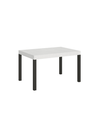 Everyday table with anthracite legs D.90 - Extendable table 90x130/234 cm Everyday White Ash with anthracite legs
