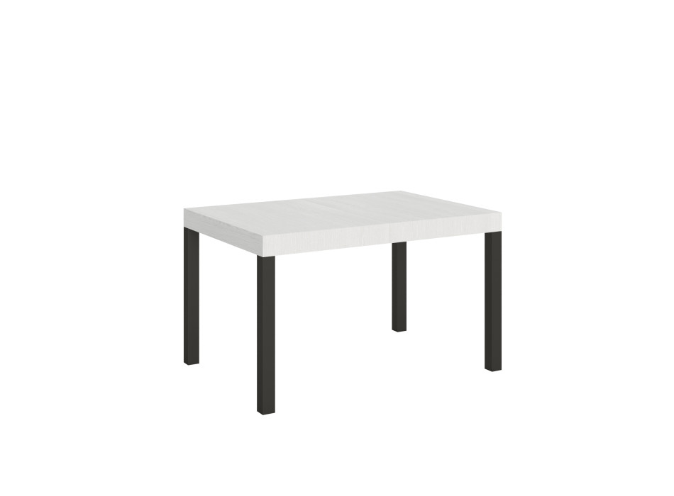 Everyday table with anthracite legs D.90 - Extendable table 90x130/234 cm Everyday White Ash with anthracite legs