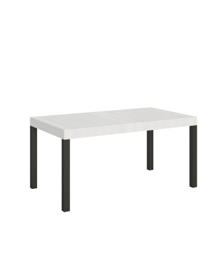 Everyday table with anthracite legs D.90 - Extendable table 90x160/264 cm Everyday White Ash with anthracite legs