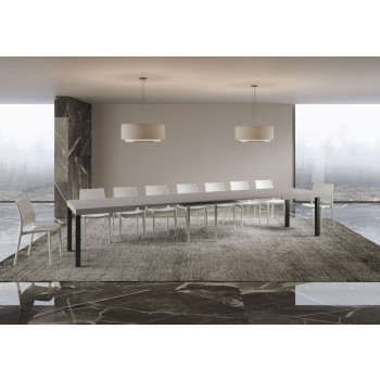 Everyday table with anthracite legs D.90 - Extendable table 90x160/420 cm Everyday White Ash with anthracite legs