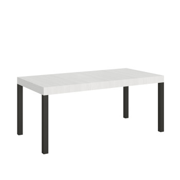 Everyday table with anthracite legs D.90 - Extendable table 90x200/460 cm Everyday White Ash with anthracite legs