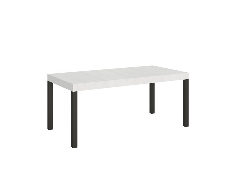 Everyday table with anthracite legs D.90 - Extendable table 90x200/460 cm Everyday White Ash with anthracite legs