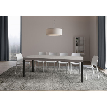 Everyday Premium table with anthracite legs D.90 - Extendable table 90X120/224 cm Everyday Premium White Ash with anthracite legs
