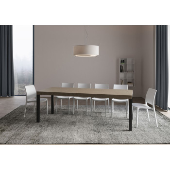 Everyday Premium table with anthracite legs D.90 - Extendable table 90X120/224 cm Everyday Premium White Ash with anthracite legs