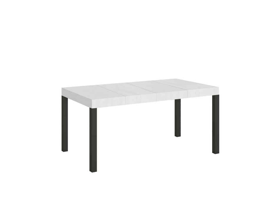 Everyday Premium table with anthracite legs D.90 - Extendable table 90X120/224 cm Everyday Premium White Ash with anthracite legs