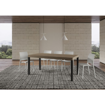 Everyday Premium table with anthracite legs D.90 - Extendable table 90x180/284 cm Everyday Premium White Ash with anthracite legs