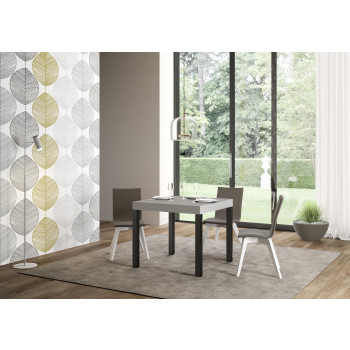 Everyday Premium table with anthracite legs D.90 - Extendable table 90x90/246 cm Everyday Premium White Ash with anthracite legs