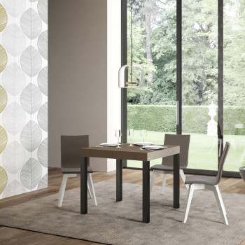 Everyday Premium table with anthracite legs D.90 - Extendable table 90x90/246 cm Everyday Premium White Ash with anthracite legs