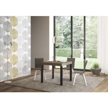 Everyday Premium table with anthracite legs D.90 - Extendable table 90x90/246 cm Everyday Premium White Ash with anthracite legs