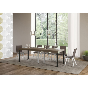 Everyday Premium table with anthracite legs D.90 - Extendable table 90x90/246 cm Everyday Premium White Ash with anthracite legs