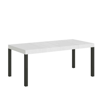 Everyday Premium table with anthracite legs D.90 - Extendable table 90x90/246 cm Everyday Premium White Ash with anthracite legs