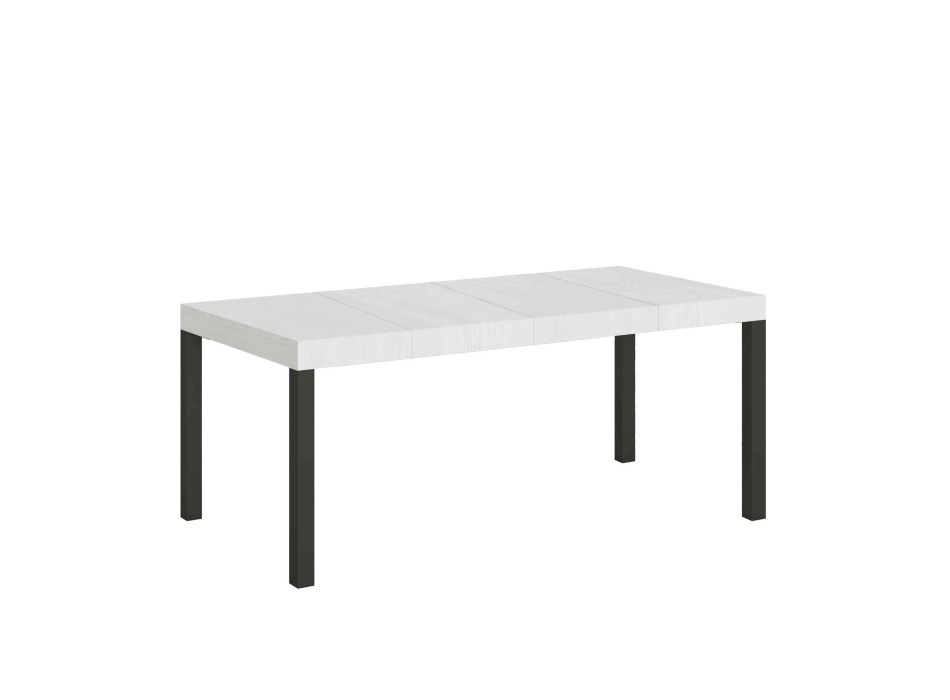 Everyday Premium table with anthracite legs D.90 - Extendable table 90x90/246 cm Everyday Premium White Ash with anthracite legs