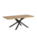 Fixed table 90x180 cm Vindral debarked anthracite legs
