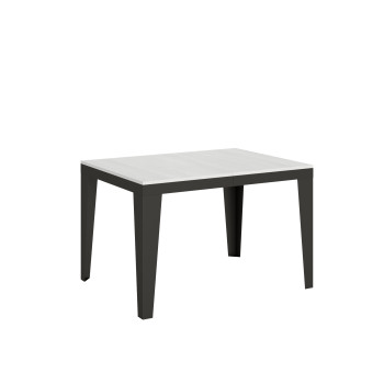 Flame Evolution table with anthracite legs and frame D.90 - Extendable table 120/224x90 cm Flame Evolution white ash with anthracite frame and legs