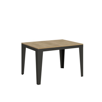 Flame Evolution table with anthracite legs and frame D.90 - Extendable table 120/380x90 cm Flame Evolution white ash with anthracite frame and legs