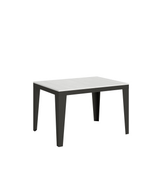 Flame Evolution table with anthracite legs and frame D.90 - Extendable table 120/380x90 cm Flame Evolution white ash with anthracite frame and legs